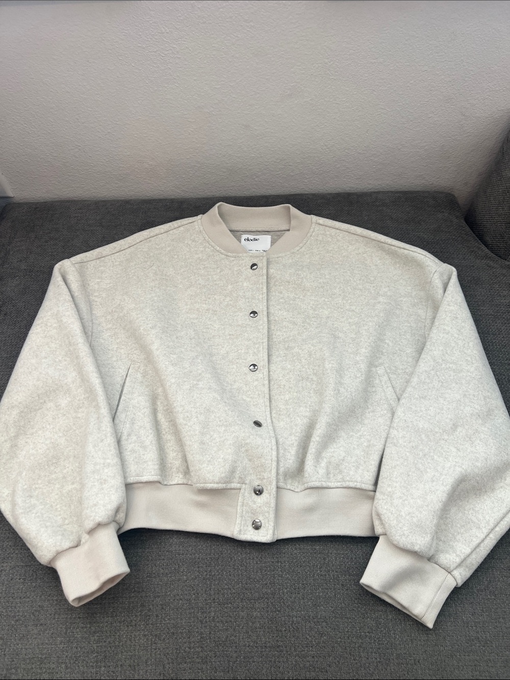 Elodie Cream Cropped Bomber Jacket - Picture 2 of 8